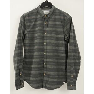 New 79$ SOVEREIGN CODE Eunice Mens Small Long Sleeve Gray Stripe Button Up Shirt